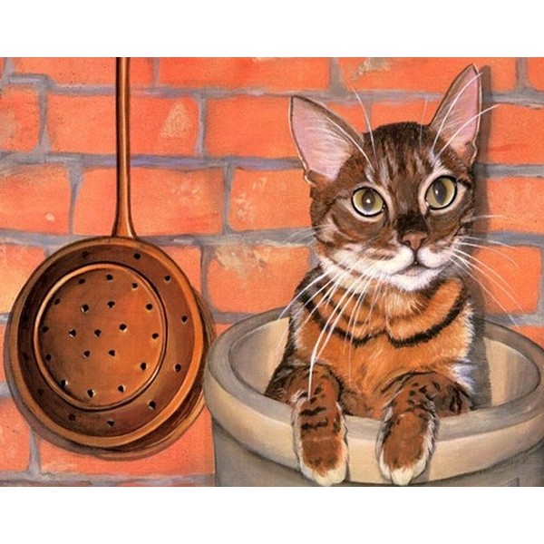 Cat Sitting in a Pot