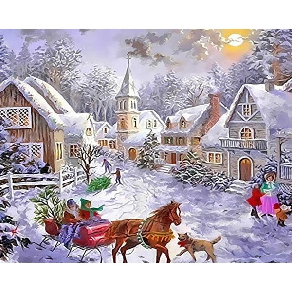 Horse Cart & Winter Landscape