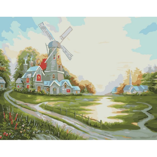 Beautiful Landscape Windmill
