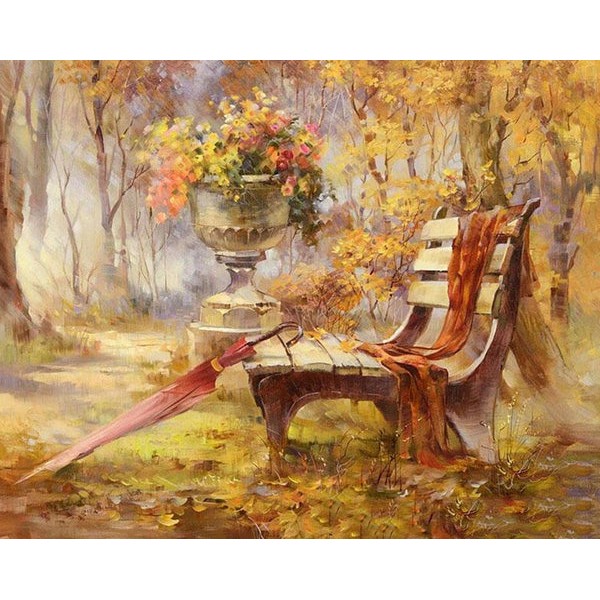 Bench in an Autumn Park