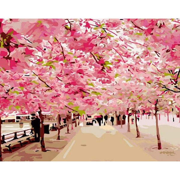 Street Covered with Cherry Blossoms