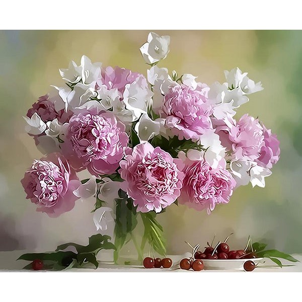 Pink & White Flowers in a Vase