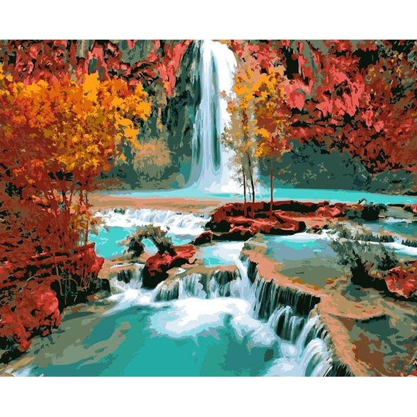 Autumn Trees & Waterfall