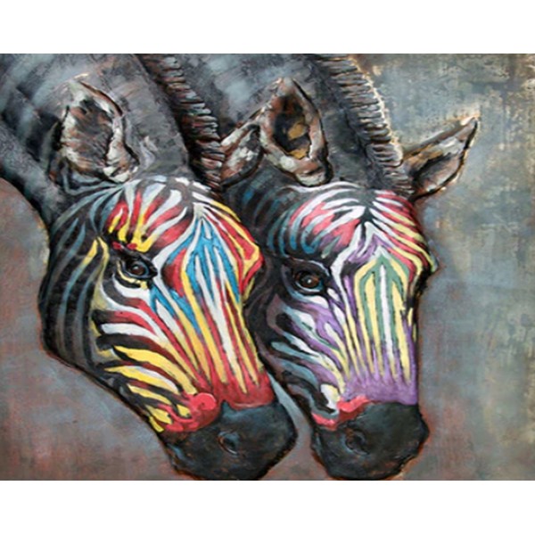 Colorful Zebras Heads