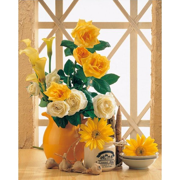Yellow & White Roses DIY Painting Kit