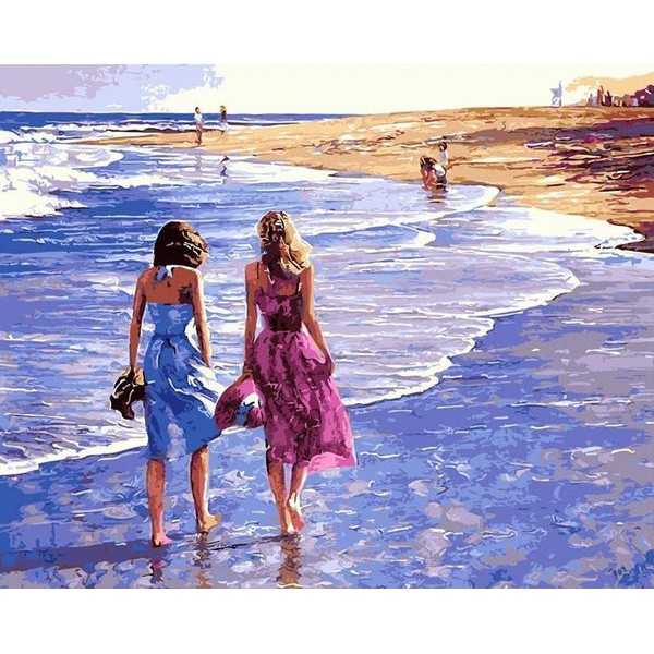 Girls Walking on the Beach