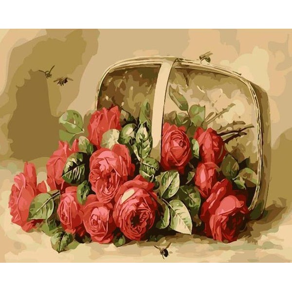 Basket full of Red Roses