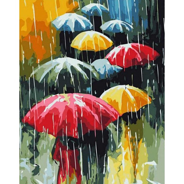 Rain & Colorful Umbrellas DIY Painting Kit