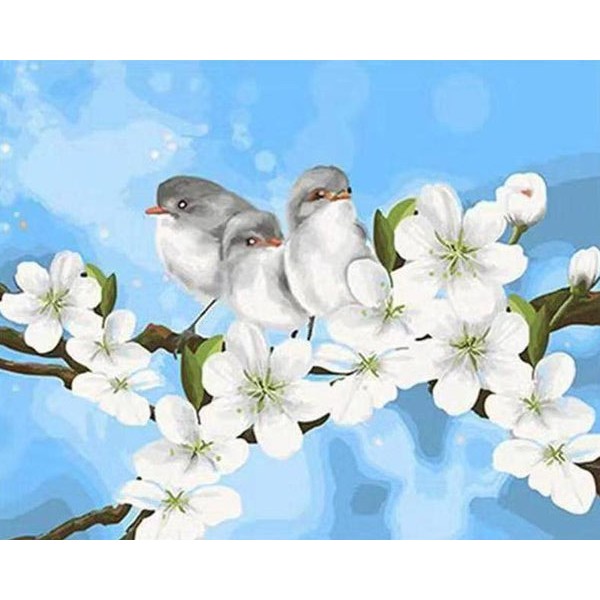 Spring Birds & White Flowers