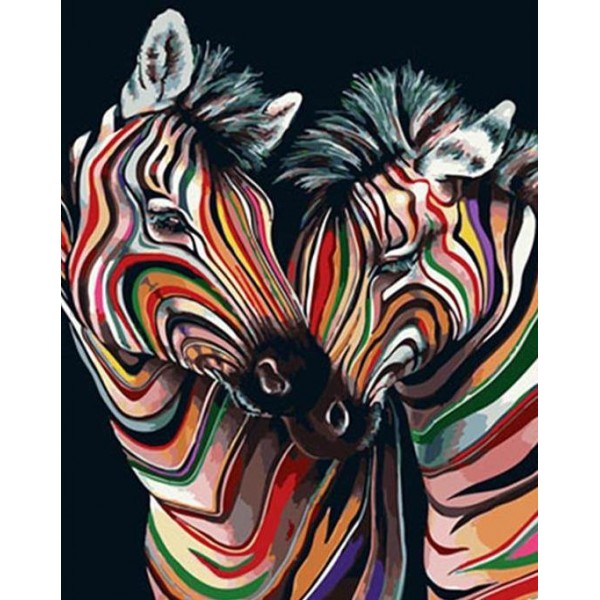 Colorful Zebras Pair