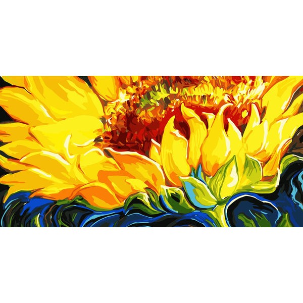 Yellow Sunflower Textured Painting