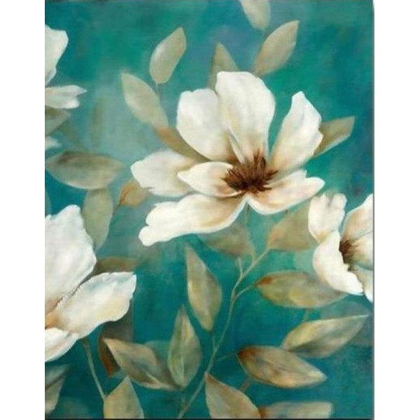 White Flowers DIY Painting Kit