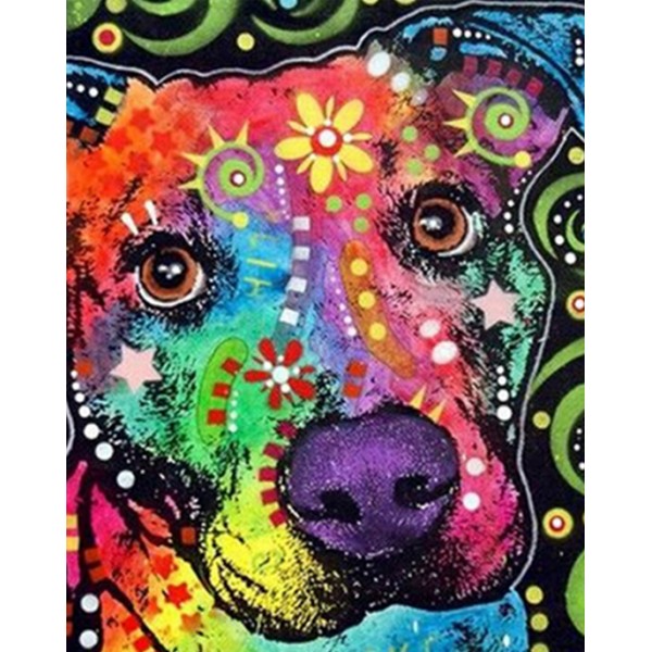 Psychedelic Dog Head Painting Kit