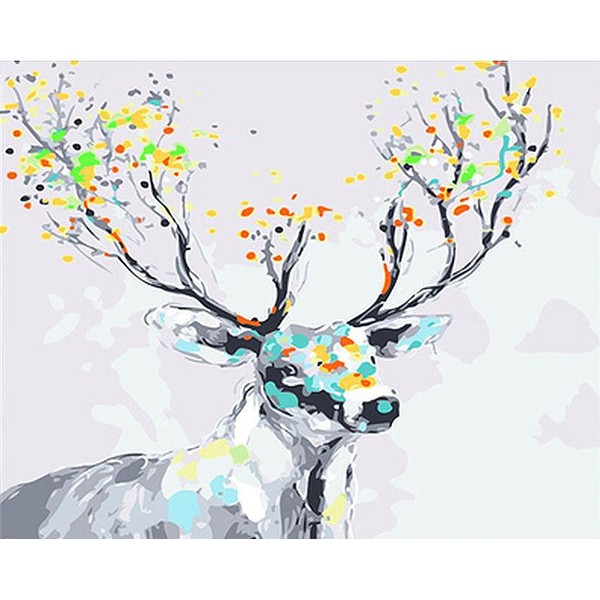 Stag with Floral Antlers