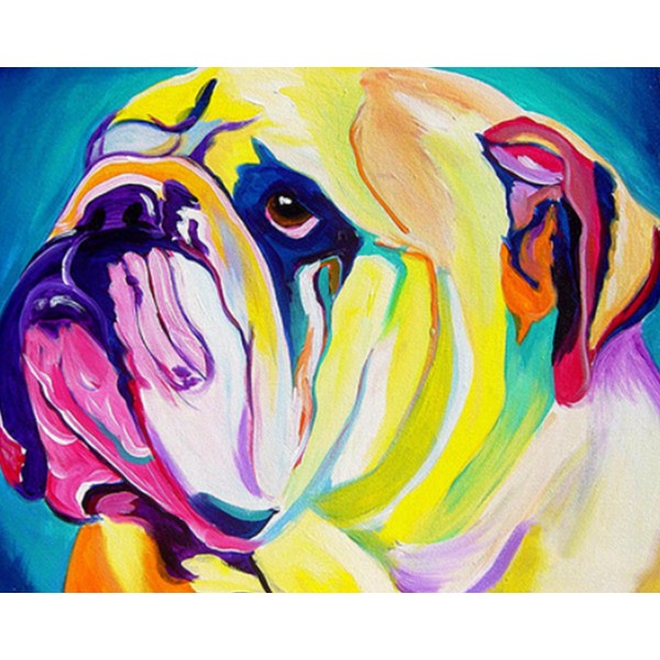 English Bulldog Colorful Painting