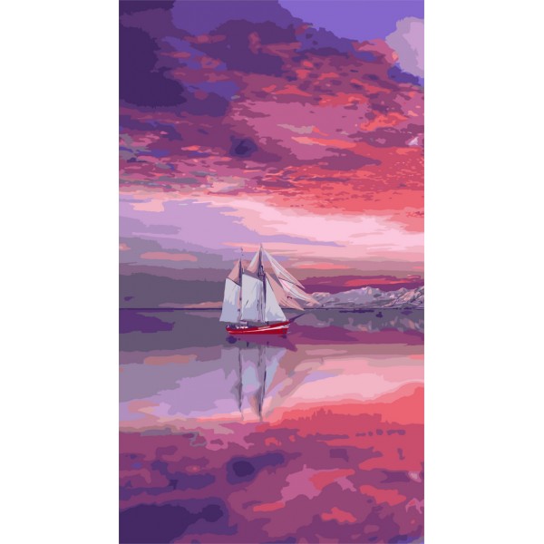 Sailing Ship & Colorful Sky