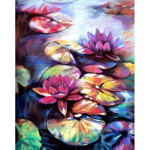 Colorful Lotus Flowers Art