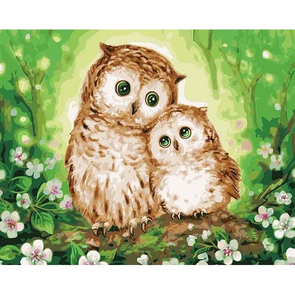 Sweet Owls with Green Eyes