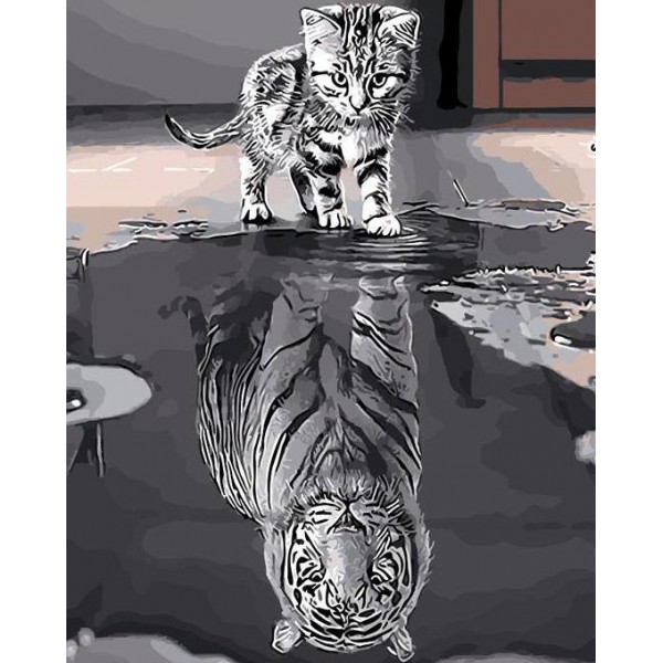 Cat as Tiger Reflection