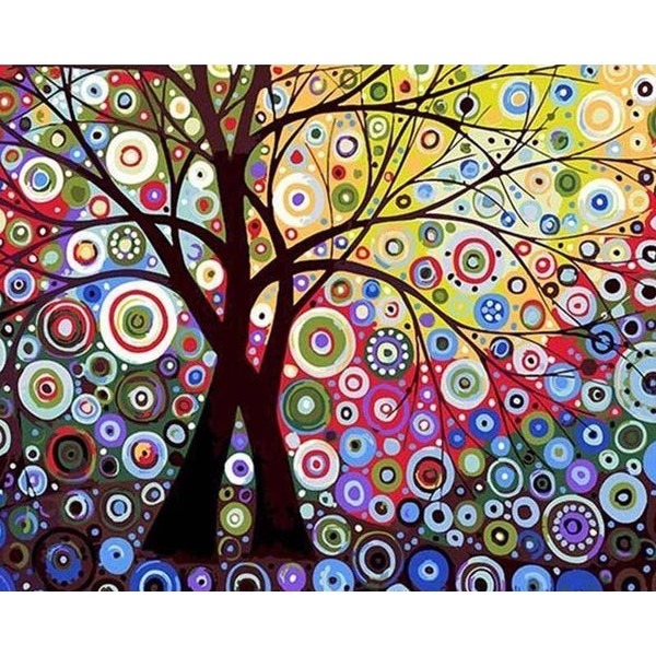 Abstract Tree Paint by Numbers Art
