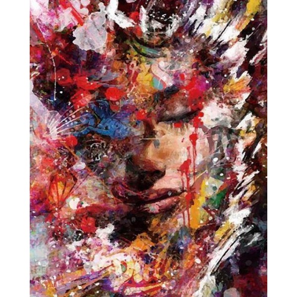 Abstract Girl Portrait Painting