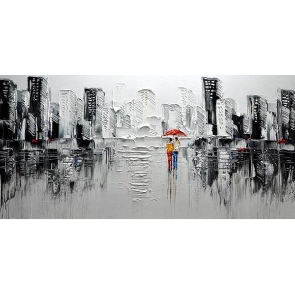 Abstract Cityscape & Couple