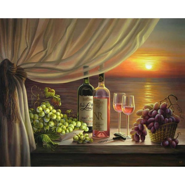 Grapes, Wine & Sunset View