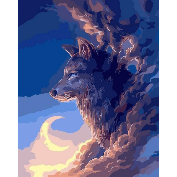 Wolf in Clouds Fantasy
