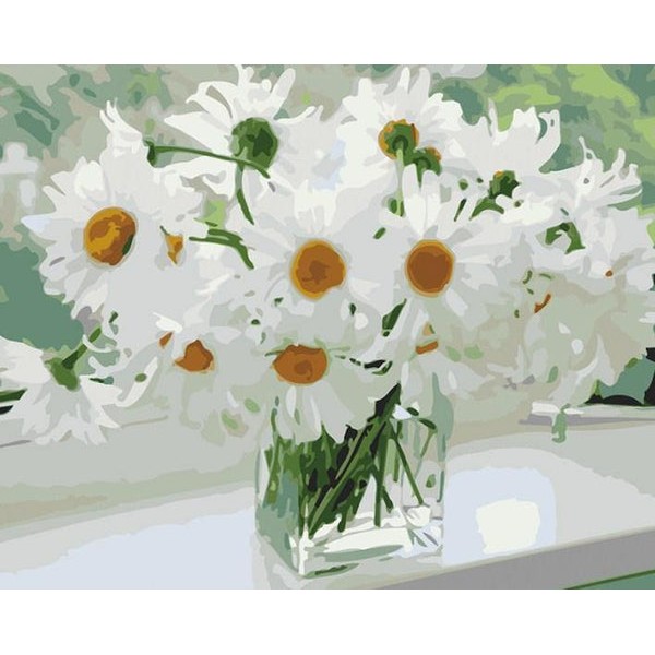 Gorgeous White Daisies in Glass Vase