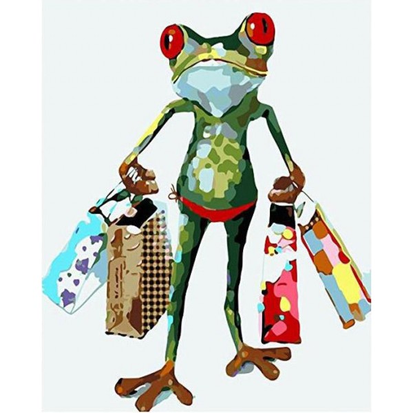 Funny Frog Shopping