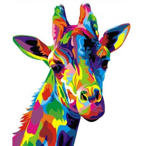 Rainbow Colored Giraffe Head